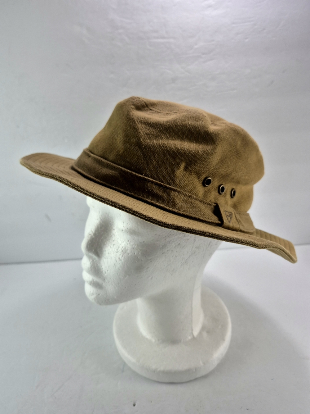 Eddie Bauer Tan Cotton Canvas Outdoor Boonie Hat Wide Brim Sun Cap Hat S/M
